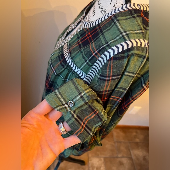 J. Crew embroidered plaid peasant top - Picture 4 of 12